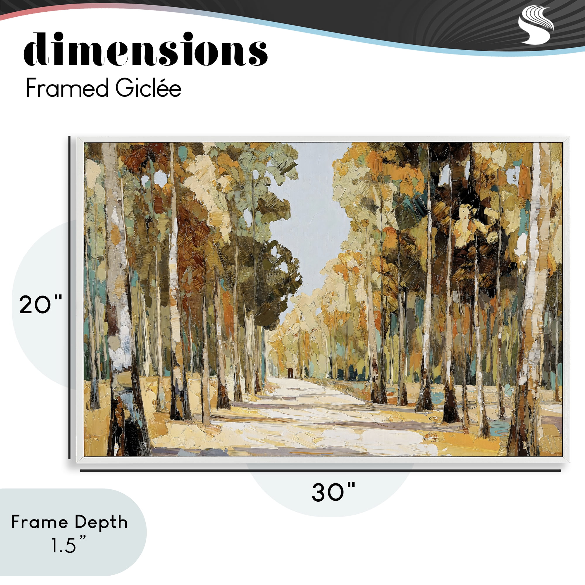 Stupell Industries Modern Impressionist Fall Forest White Framed Giclee Art, design by Gina Kelly