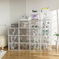 thumbnail image 3 of axGear 5 x Shoe Box Stackable Storage Super Clear Transparent Collapsible Display Box, 3 of 9