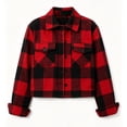 thumbnail image 4 of Yifymode Cropped Jacket Women Fall Outwear Button Down Plaid Trendy Cropped | Plaid Jacket Women, Gingham Shackets Coats Petite, Fashion, 4 of 9