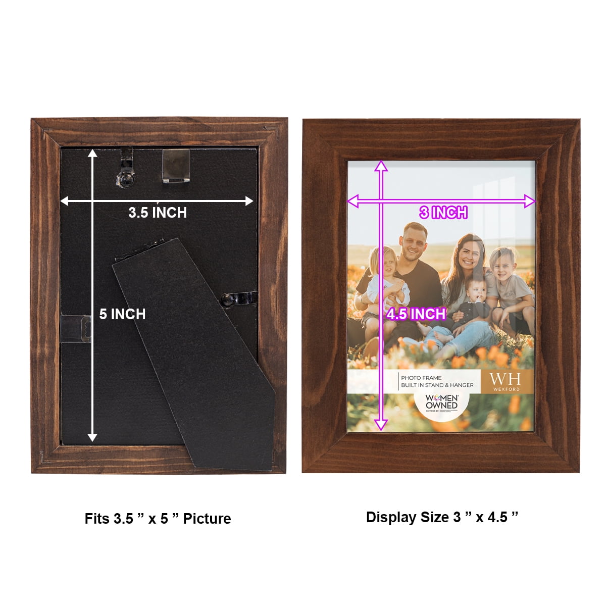 Woodgrain 3.5 in. x 5 in. Chestnut Picture Frame