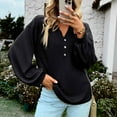 thumbnail image 4 of Camiseta De Punto Con Cuello En V, Bolsillo En El Pecho Cómoda Parte Superior Suelta De Punto Suave Abotonada Para Otoño Invierno ANGGREK Otros, 4 of 6