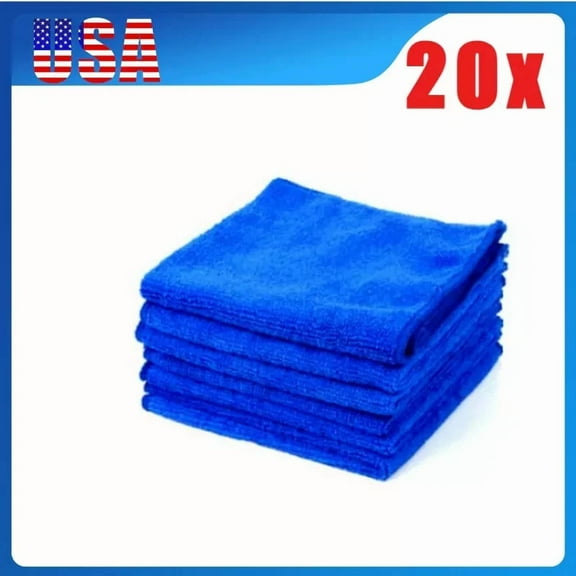 20Pack Microfiber Cleaning Cloth No-Scratch Rag Car Polishing Detailing Towel