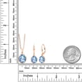thumbnail image 5 of Gem Stone King 7.20 Ct Millennium Blue Mystic Quartz 18K Rose Gold Plated Silver Pendant and Earrings Jewelry Set, 5 of 5