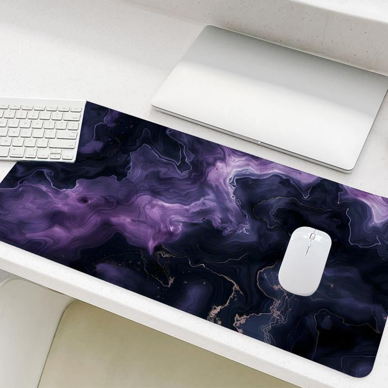 HELLOYOUNG Marble Gaming Mouse Pad, Waterproof Smooth Surface, Non-Slip Rubber Base with Anti-Fraying Stitched Edge, Large Desk Mat for Computer, Home Office PC Laptop Accessories