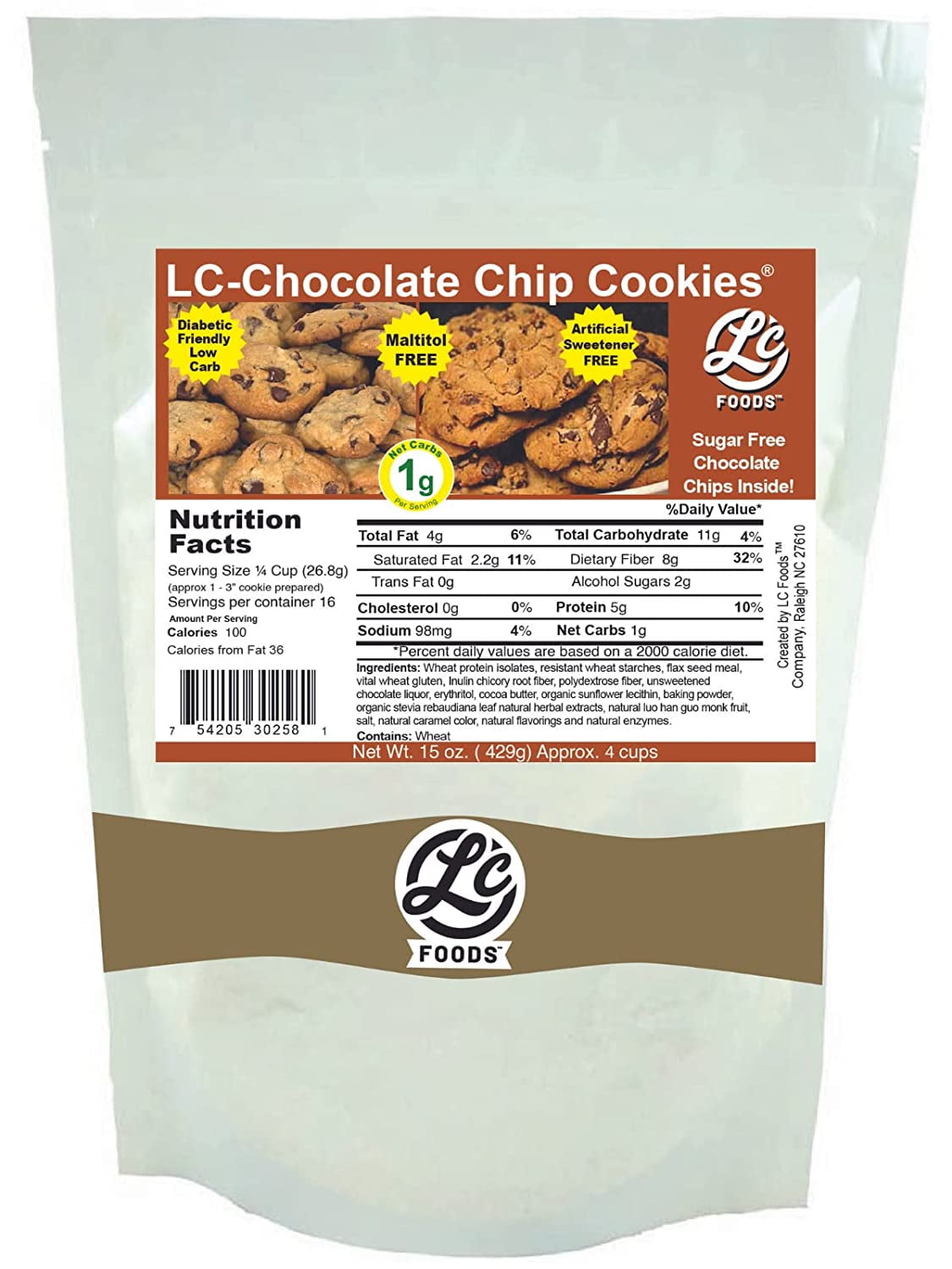 Low Carb Chocolate Chip Cookie Mix | Keto Cookies | Diabetic Friendly | Sugar-free | Fresh Baked Cookies (15oz)