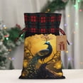 thumbnail image 5 of Rocae Elegant Gold Leaf Peacock Print Christmas Drawstring Linen Gift Bag with Drawstrings Treat Bag Goody Present Bags for Christmas Party Favor, 5 of 8