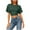 Green, variant on Diufon Womens Crop Tops Summer Crew Neck Short Sleeve Ruched Tunic Top Stretchy Going Out Slim Basic Tees