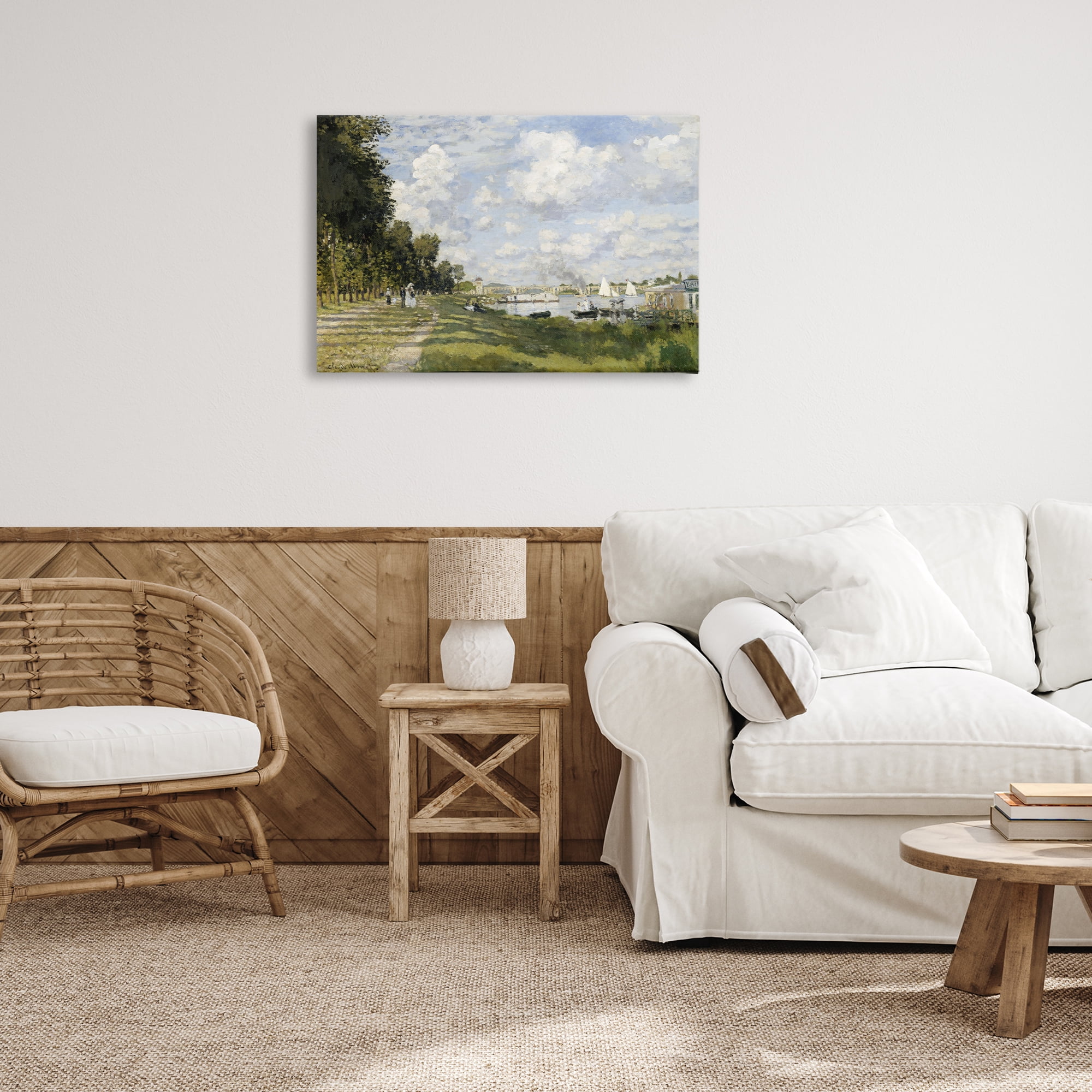 Stupell Industries Classic Monet Bassin d'Argenteuil Landscape & Nature Painting Wrapped Canvas Art Print Wall Art, 30 x 20