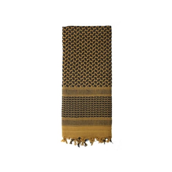 Tan & Black Woven Coalition Cotton Arab Shemagh Head Wrap Scarf