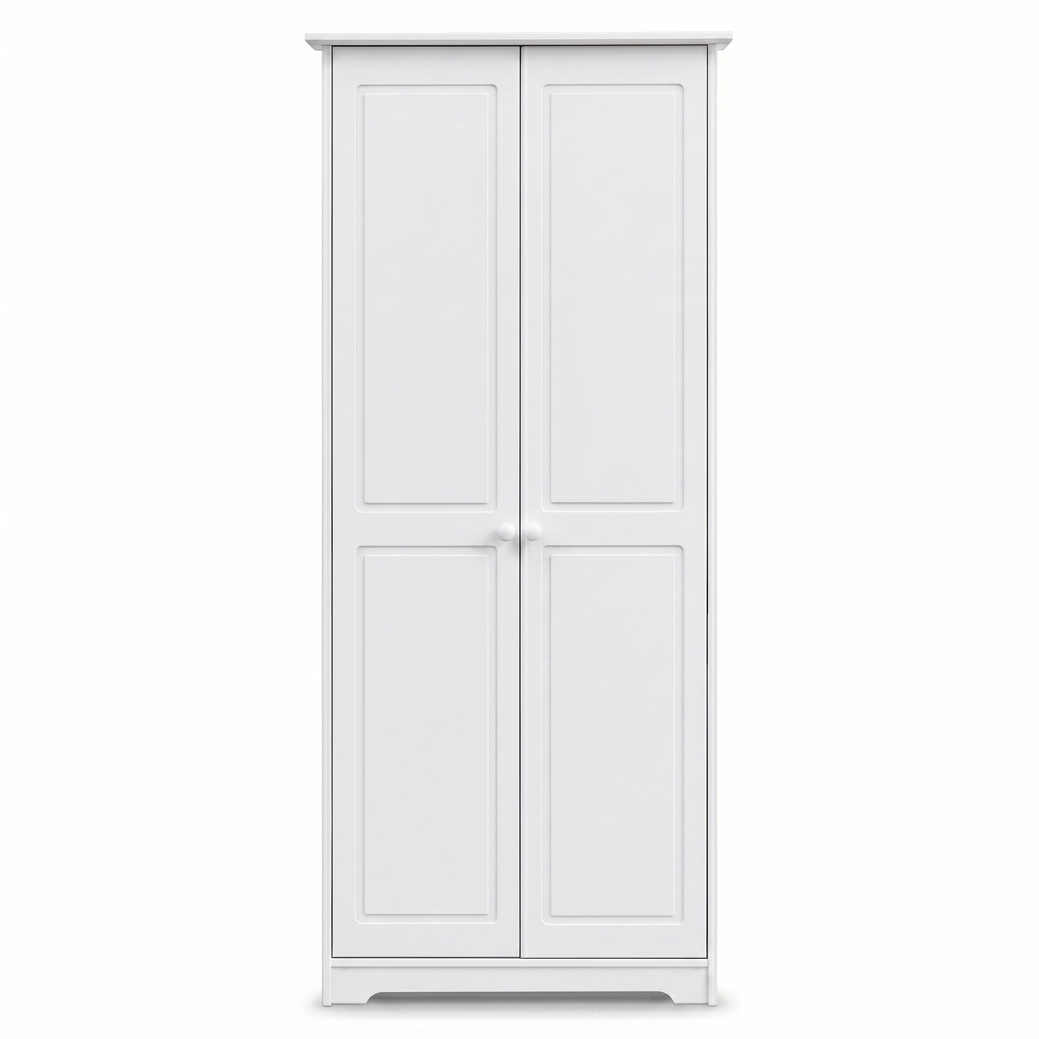 From the Tree Furniture Pantry Cabinet with Adjustable Shelves, Solid Pine Wood, White, 2 Doors