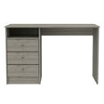 thumbnail image 2 of Modern Gray Desk With Appeal - 3 Drawers And Shelf For Work Design Home Office, 2 of 5
