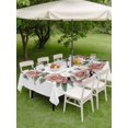 thumbnail image 5 of 60x102 Inch Outdoor Tablecloth with Umbrella Hole Zipper Rectangle Retro Flower Rectangular Tablecloths Outside Waterproof Pastoral Pastel Pink Rose Floral Leaf Patio Table Cover for Picnic Party, 5 of 8