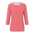 thumbnail image 5 of Shirt for Women's Fashion Casual Raglan Sleeve Round Neck 3/4 Sleeve Loose Solid Color T-Shirt Ladies Top, 5 of 5