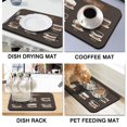 thumbnail image 4 of Elite Coffee Mat for Countertops: Stain-Hiding, Rubber-Backed Dish Drying Solution - Absorbs Drips from Coffee Machines for a Clean Coffee Bar Experience, Ideal Accessory -18x24 Inch, 4 of 7