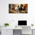 thumbnail image 3 of ZHONGYUTONG Running Horses Wall Art Wild Animal Pictures Vintage Horses Canvas Prints Large Artwork for Home Office Living Room Decor Framed (12.00" x 24.00"), 3 of 6