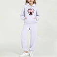 thumbnail image 5 of Auroural Girls Sweatsuit Sets Size 12 To 14 Boys Sweatpants Sets Children's Christmas Printed Color Long-sleeved Casual Sports Hoodie Top Two-piece Set With Elastic Waist White 13 Years, 5 of 8