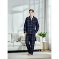 thumbnail image 3 of CHAOJISHE Men's Sleepwear Mens Long Sleeve Pajama Set Sleepwear Comfy Loungewear Lightweight Button Down Nightwear with Pants color blue，size：XXL, 3 of 9