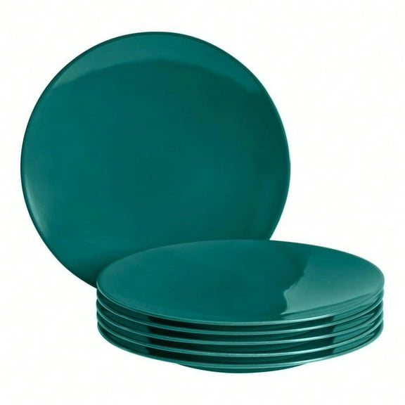 Lustrous Malachite Green Melamine Salad Plates, 6-Pack