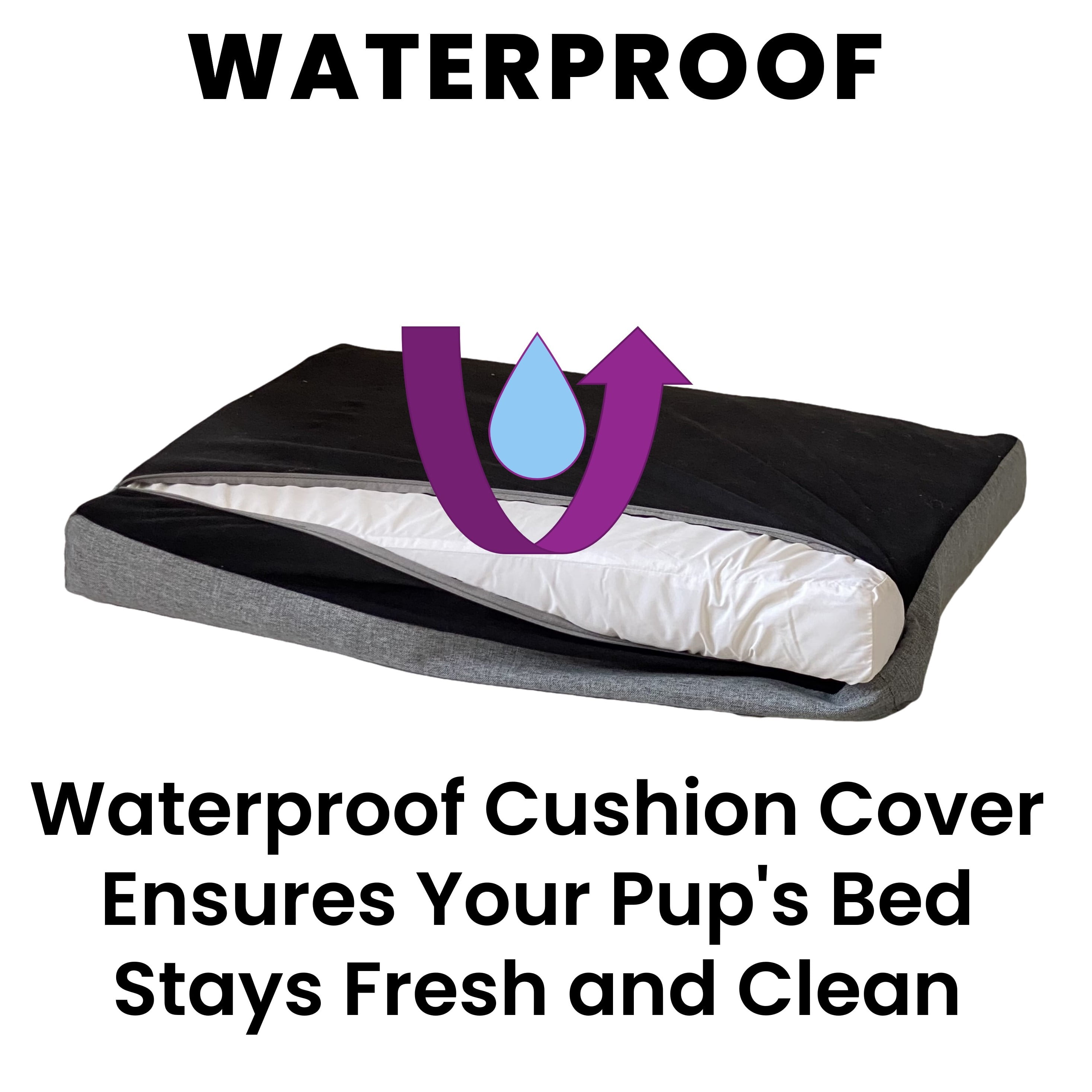 Club Nine Pets Metro Orthopedic Bed for Dogs, Large, Charcoal.