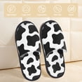 thumbnail image 2 of Fotbe Cow Print Black White Pantuflas Peludas para Mujer con Estampado, Zapatillas de Peluche, Zapatos de Invierno para Casa, Uso Interior y Exterior-Large, 2 of 8