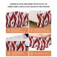 thumbnail image 6 of Red White Moire Wrap Around Bed Skirts for Queen Bed 16" Drop, Bed Skirt with Adjustable Elastic Belt Dust Ruffle Bed Valance for Bedroom Hotel Luxury Modern Abstract Art Bed Frame Cover, 6 of 7