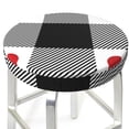 thumbnail image 3 of Lsque Heart Black Buffalo Plaid Gingham Round Bar chair cushion covers Velvet Fabric Premium Comfort Protects from Scratches and Stains for 14-17 Inch Chair- 13 inch, 3 of 7