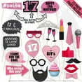 thumbnail image 2 of 17th Birthday Decorations with Photo Props, 17 Birthday Party Supplies, 17 Cake Topper Rose Gold Banner, Rose Gold Confetti Balloons Gift, 2 of 4