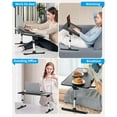 thumbnail image 6 of Leather Laptop Bed Tray Table, Adjustable Laptop Stand with Removable Stopper, Portable Lap Desks with Foldable Legs, Notebook Stand Breakfast Reading Desk for Sofa Couch(Large, Black), 6 of 16
