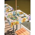 thumbnail image 2 of Outdoor Tablecloth with Umbrella Hole for Patio/Picnic/Party/Camping, Sunflowers Waterproof Table Cloth Square Cover Washable, Spring Gnomes Hydrangea Daisy Flowers Pink Plaid (60"x 60"), 2 of 8
