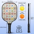 thumbnail image 3 of Pickleball Paddles Set,Pioneer Flower Floral Print Pattern Fiberglass Surface Pickleball Racket Set with 2 Indoor Outdoor Pickleball Balls and Pickleball Bag,Pickle-ball Equipment, 3 of 6