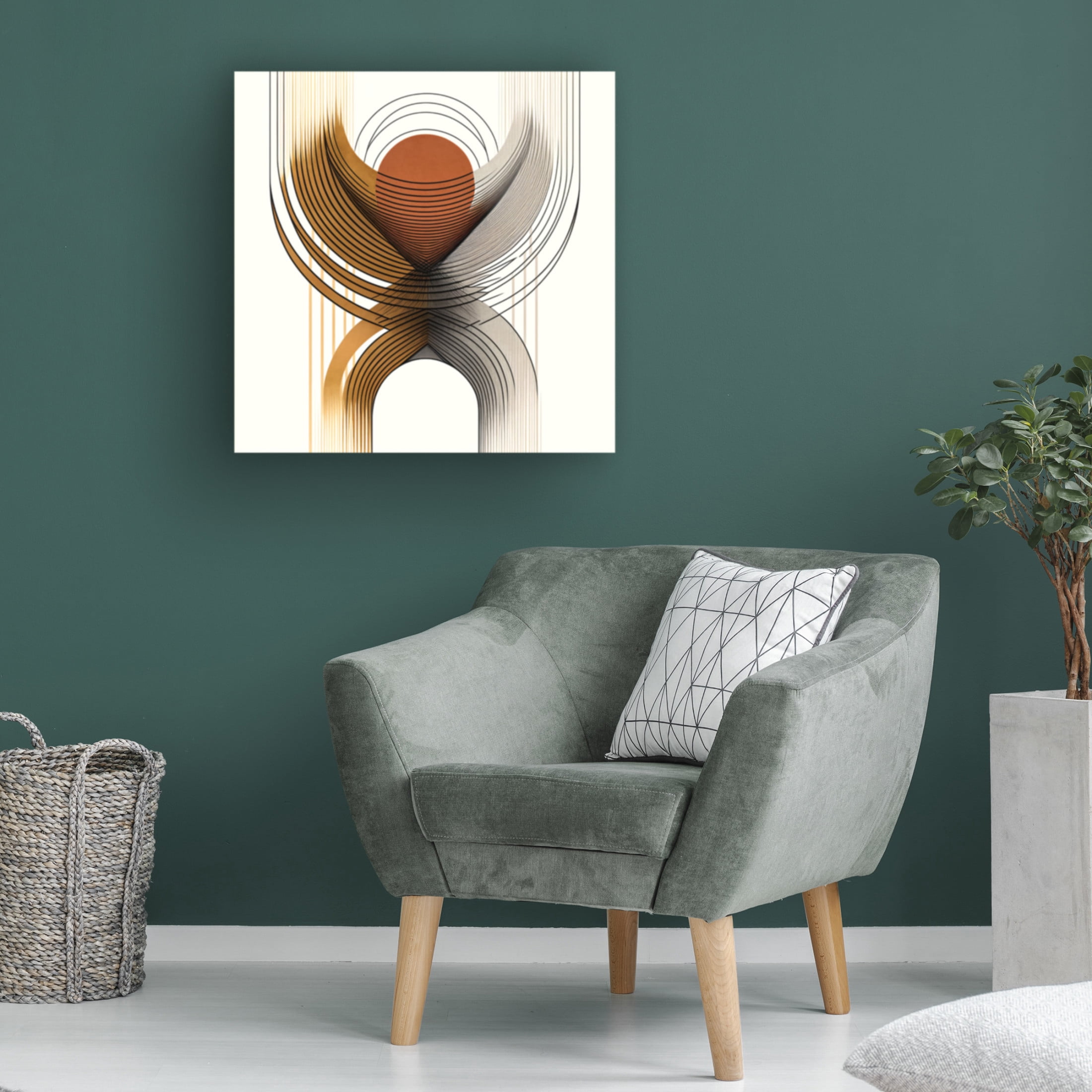 Canvas Wall Art - Ray Heere 'Mid Century Abstract Painting 8' Wall Art for Living Room, Bedroom, or Office Décor by Trademark Fine Art - 14 x 14 Inches