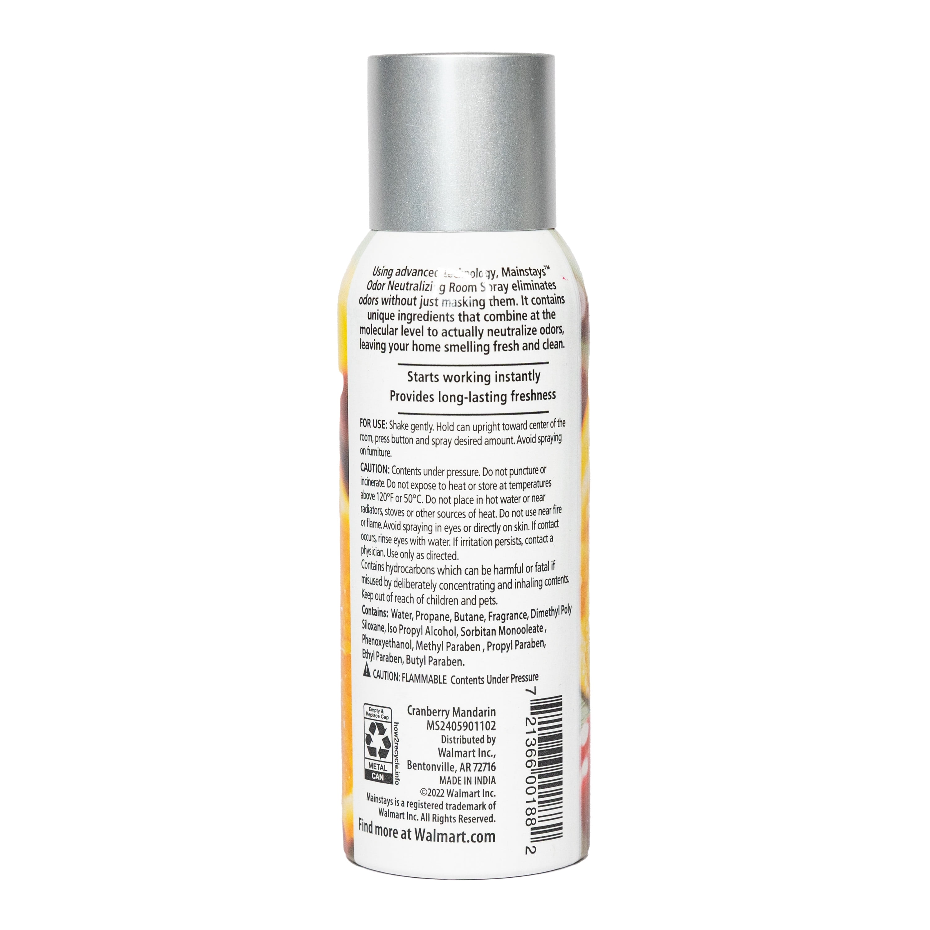 (4 pack) Mainstays Room Spray, Cranberry Mandarin, 4 oz.