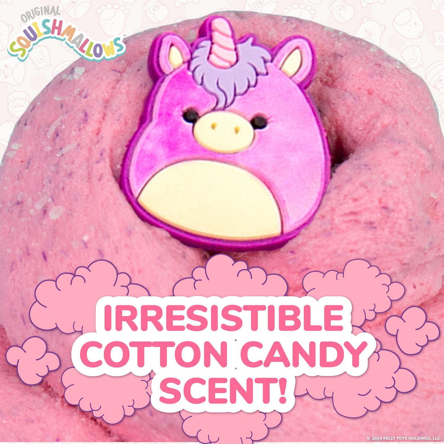 Original Squishmallows™ Lola la licorne Substance Gluante Nuage De Qualité Supérieure, Parfumée à La Baebe à Papa