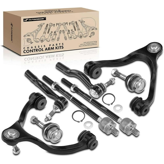A-Premium Front Suspension Kit Control Arm Ball Joint Tie Rod End Compatible with Ford Crown Victoria & Lincoln Town Car & Mercury Grand Marquis 2003-2011, Marauder 2003-2004 8-PC Set
