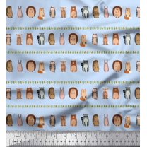 Soimoi Blue Cotton Jersey Fabric Animals & Leaves Tribal Decor Fabric Printed Yard 58 Inch Wide