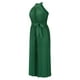 thumbnail image 4 of VISgogo Traje de una pieza para mujer, mono de pierna ancha plisado con vendaje en la cintura sin mangas en color sólido VISgogo moda, 4 of 6