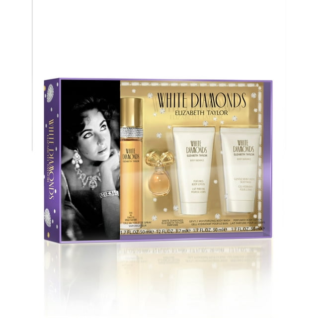 Elizabeth Taylor White Diamonds pour Femmes Parfum Ensemble-Cadeau de 4 Pcs