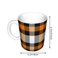 thumbnail image 2 of Yiaed Orange Plaid Print Ceramics Coffee,Large Handle Design,Extra Large Tea and Coffee Cup for Office and Home Mugs, 2 of 6