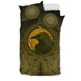 thumbnail image 2 of Viking Bedding Set, Ethnic Odin Raven Gold RLT12, 2 of 6