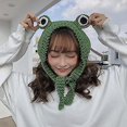 thumbnail image 2 of Gorro De Rana Dulce Gorro De Animal con Ojos - Gorro De Rana De Punto De Lana Verde para Adolescentes, Niños Y Adultos - Manténgase Abrigado Y Lindo, 2 of 5