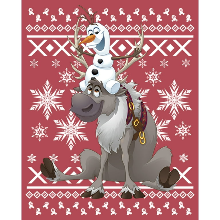 Women's Frozen Ugly Christmas Friends Sweatshirt Red Medium