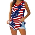 thumbnail image 6 of Xdegoge American Flag 4th of July Patriotic Abstract Stars and Stripes Geometric V Neck Tank Top for Women Sleeveless Red White Blue Casual Tees Tops, 6 of 6