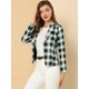 thumbnail image 2 of Chaqueta Tipo Blazer Informal Con Solapa De Muesca Y Manga Larga Para Mujer Cuadros negros XS, 2 of 6