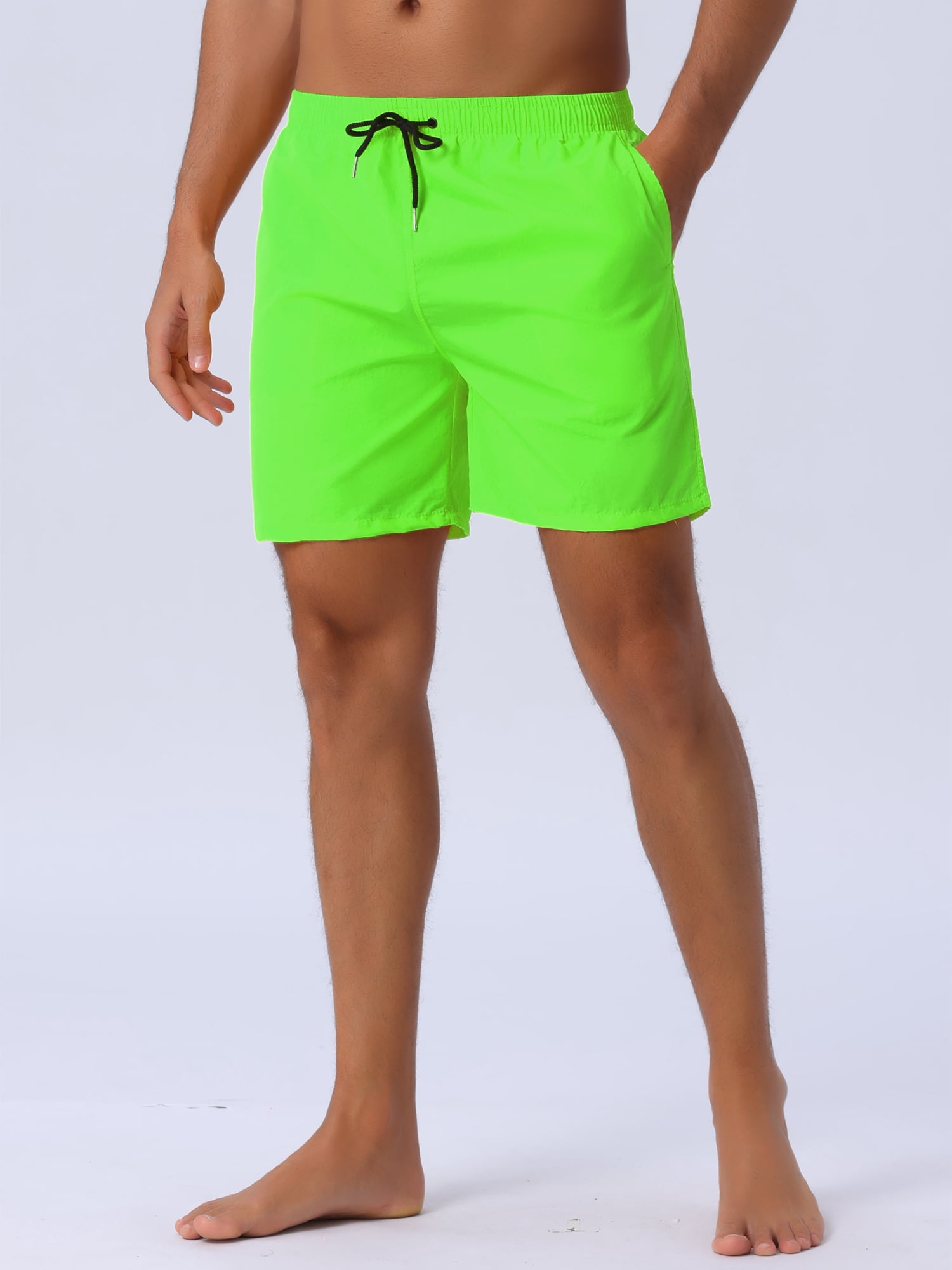 DARING DIVA Men's Elastic Waist Drawstring Surfing Board Shorts 36 Bright Green