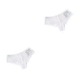 thumbnail image 4 of Sonducket Bragas con letras para mujer, ropa interior cómoda, calzoncillos de seda sin costuras sin rastro, lencería de cintura baja, Blanco METRO 2piezas, 4 of 6