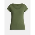 thumbnail image 5 of No Boundaries Scoop Neck Tee with Short Sleeves, Women's, 5 of 5