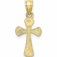 thumbnail image 4 of 10K Yellow Gold Solid Textured Cross Charm (20.3 X 11) Made In United States 10k8349, 4 of 5