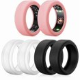 thumbnail image 1 of wonima11 6 Pack Rings Protector Compatible with Oura Ring Gen 4/Oura Gen 3/Ultrahuman Ring Cover, Silicone Rings Cover Working Out Accessories Men Women-2Black+2Clear+2Pink-S for Size 5 6 7 8 9 10, 1 of 1