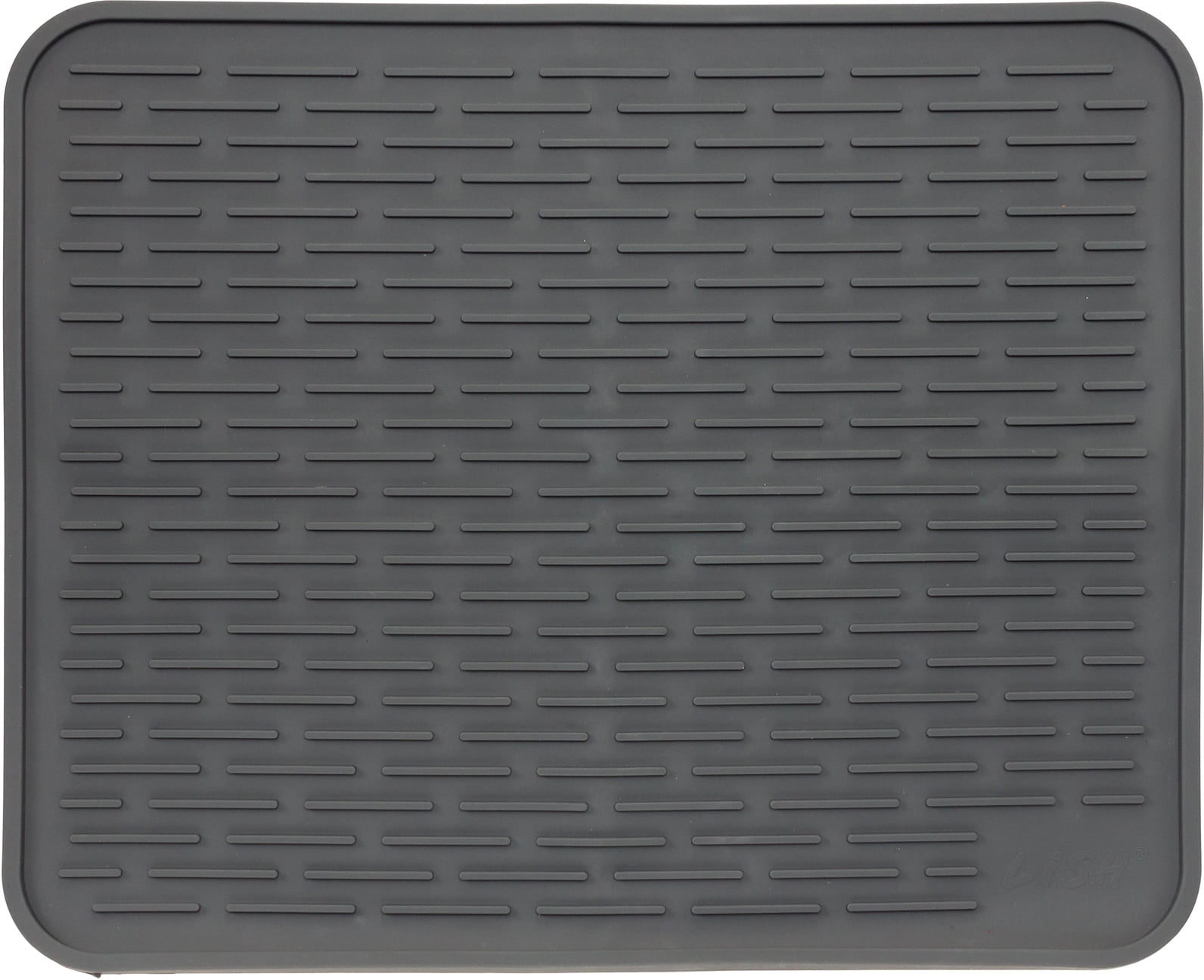 Black IYYI Silicone Dish Drying Mat Large Draining Mat Eco-Friendly Drainer Mat Heat Resistant Pot Mat Dishwasher Safe Trivet