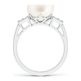 thumbnail image 2 of ANGARA Freshwater Cultured Pearl Ring with Cluster Diamonds in 925 Sterling Silver for Women | June Birthstone, Birthday, Anniversary, Jewelry Gift for Women | Natural Pearl Ring, 2 of 9